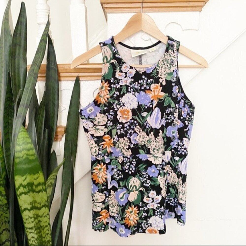 MAEVE anthro floral pattern button detail blouse S